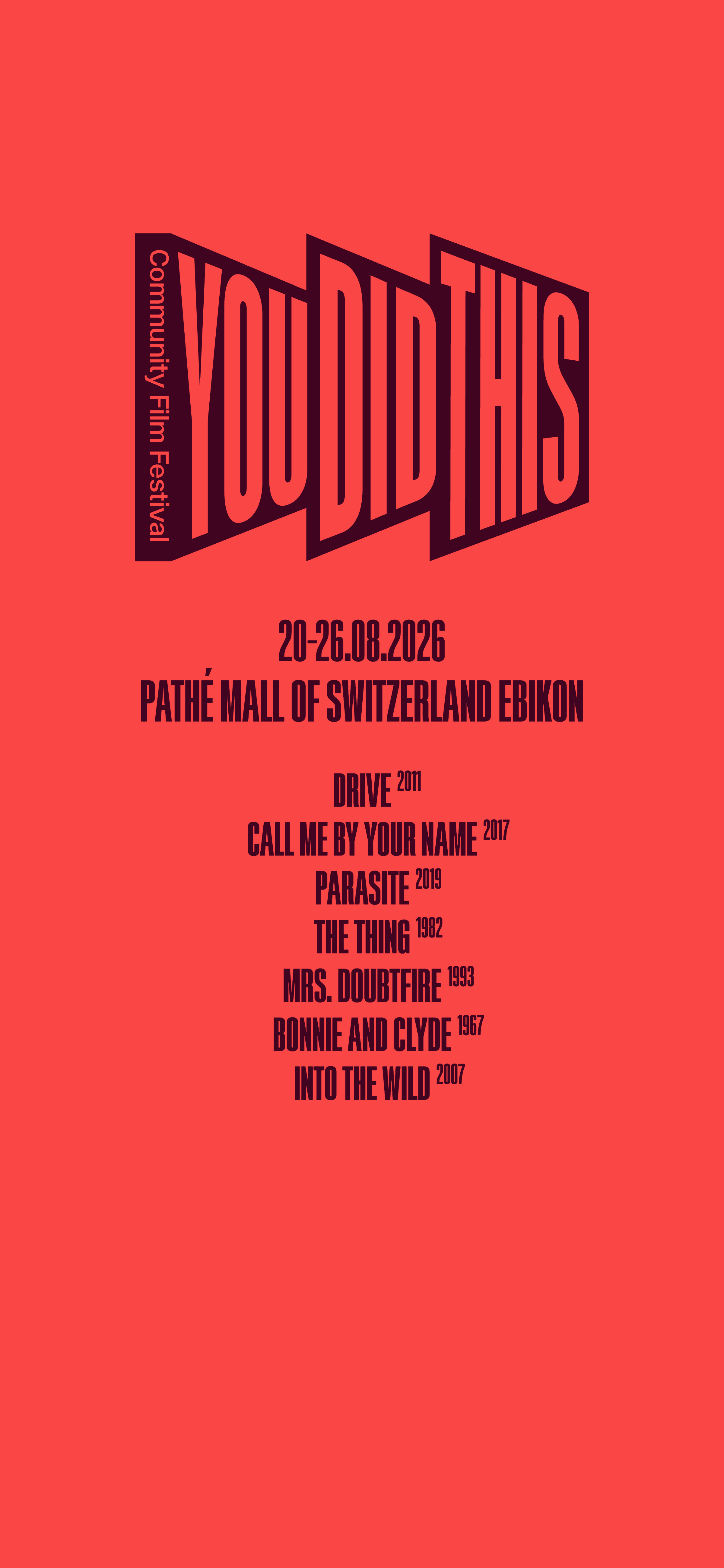 YDT 2026 Tickets Pathé Mall of Switzerland