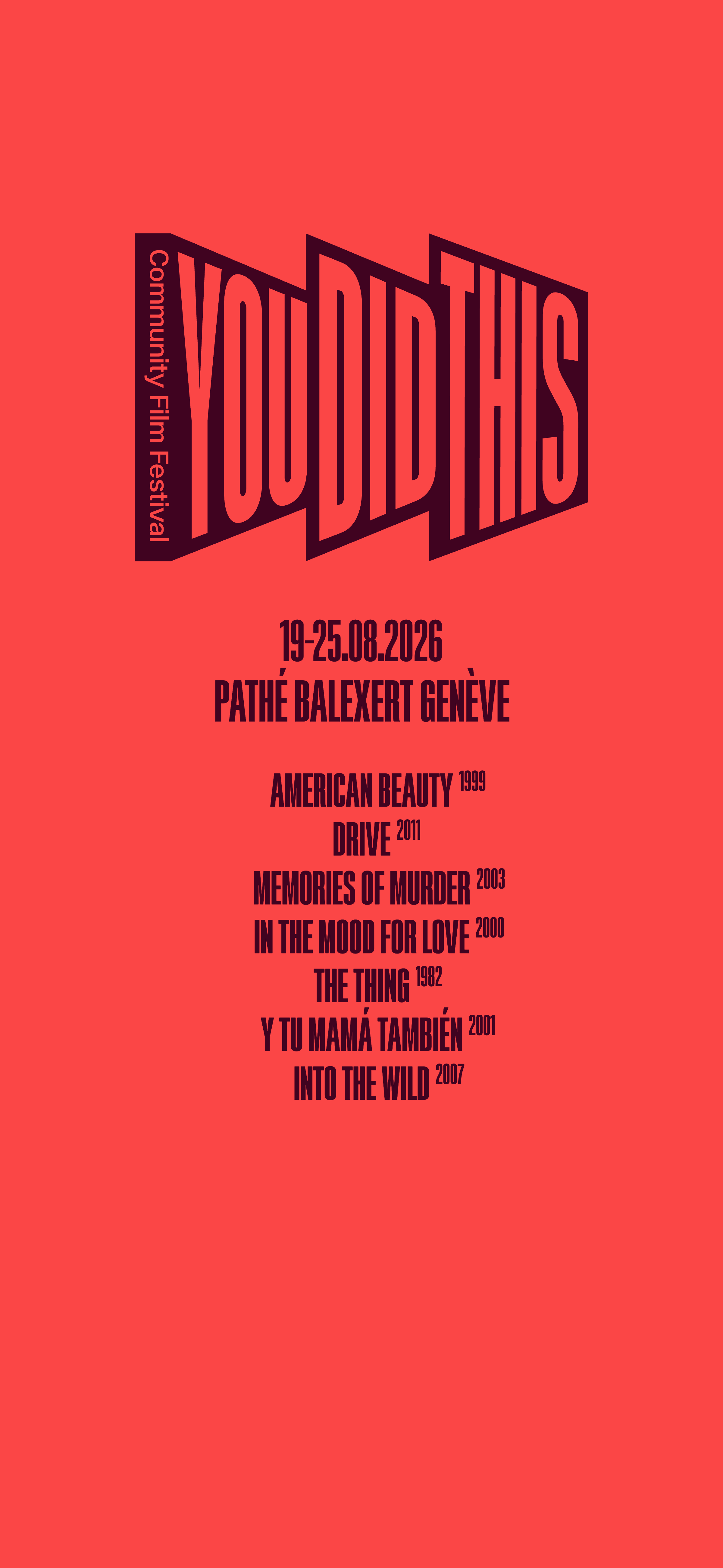 YDT 2026 Tickets Pathé Balexert